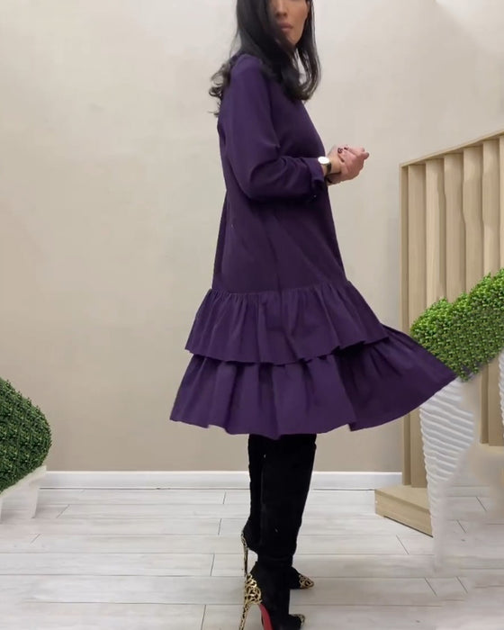 Gentle ruffled knee-length dress