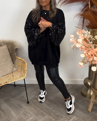 Solid color patchwork sweatshirt