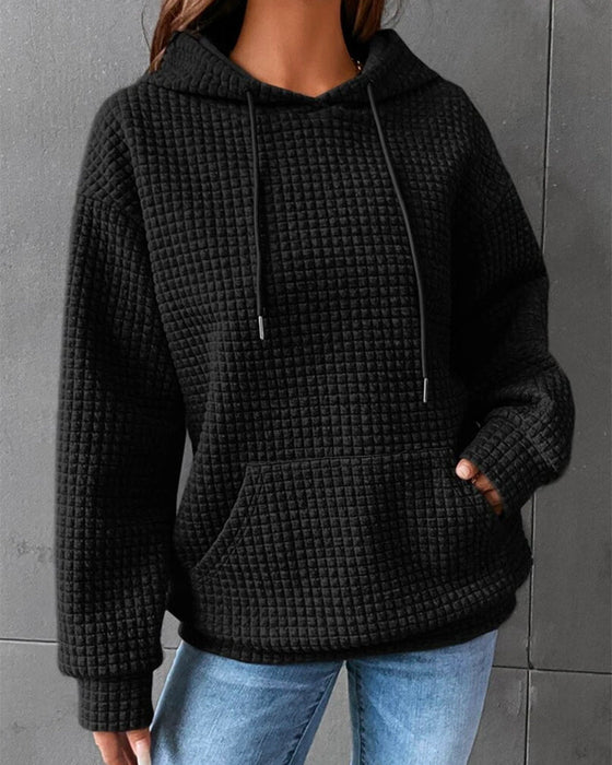 Solid color hooded sweatshirt