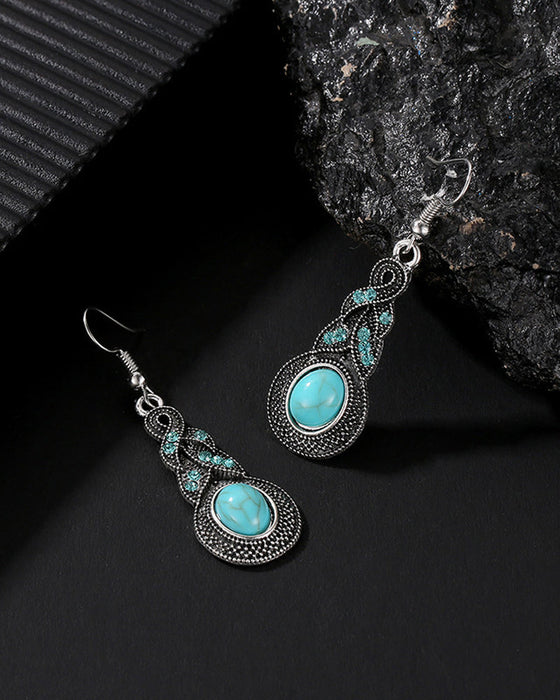 Turquoise drop earrings and necklace