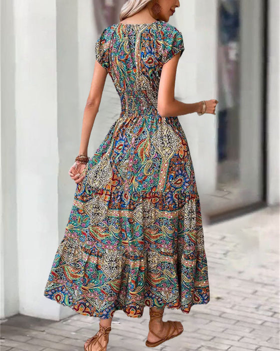 Elegant vintage printed dress