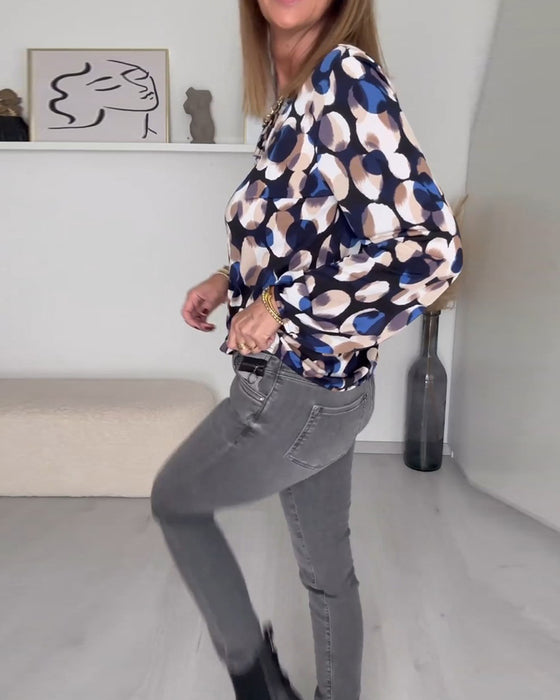 Printed strappy elegant blouse