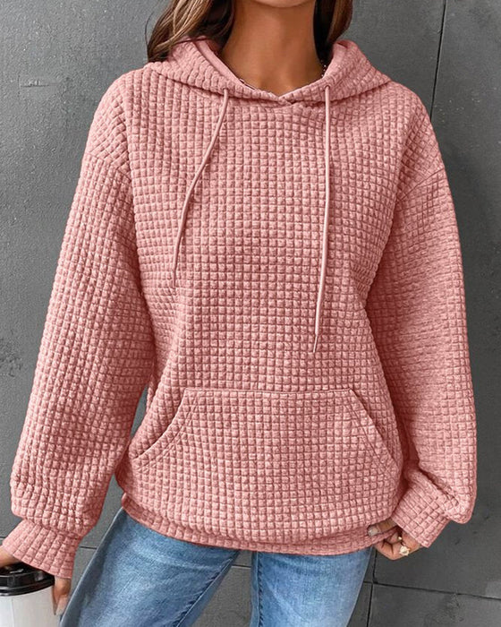 Solid color hooded sweatshirt