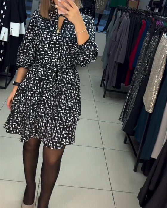 Elegant printed cutout dress