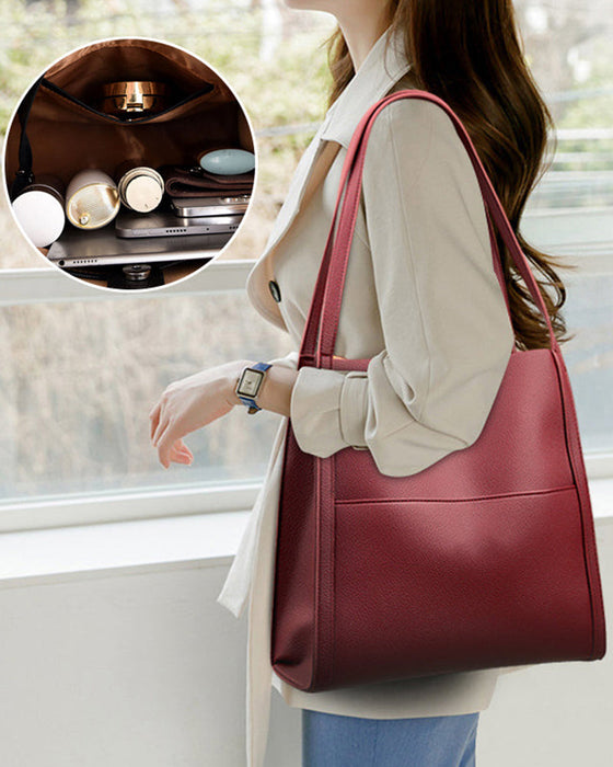 Solid color simple shoulder bag