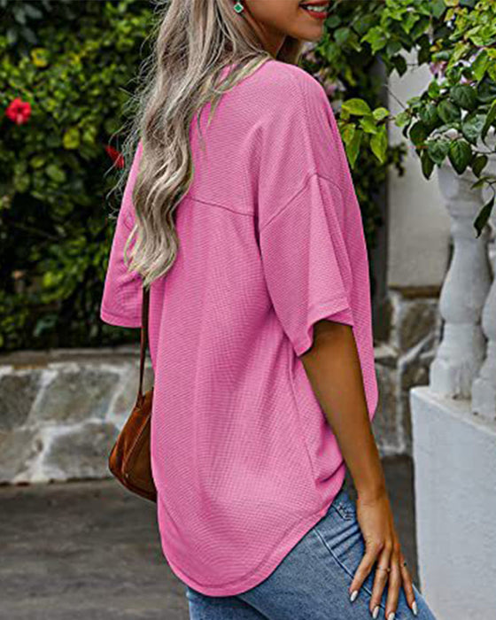 V neck pocket short sleeve t-shirt