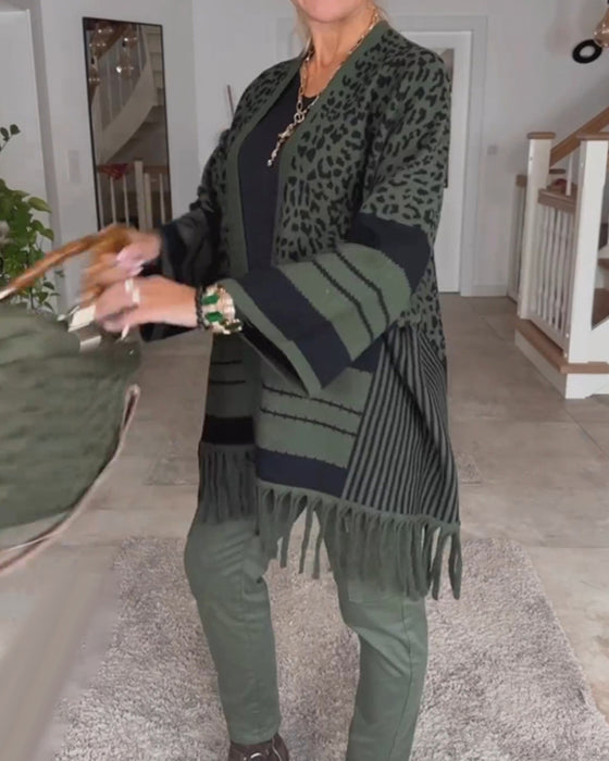 Leopard Print Long Sleeve Cardigan