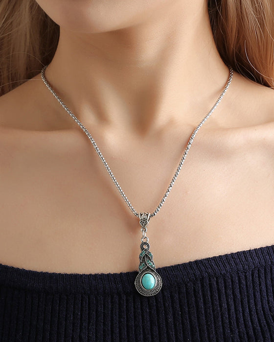 Turquoise drop earrings and necklace