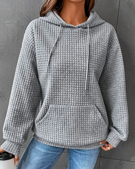 Solid color hooded sweatshirt