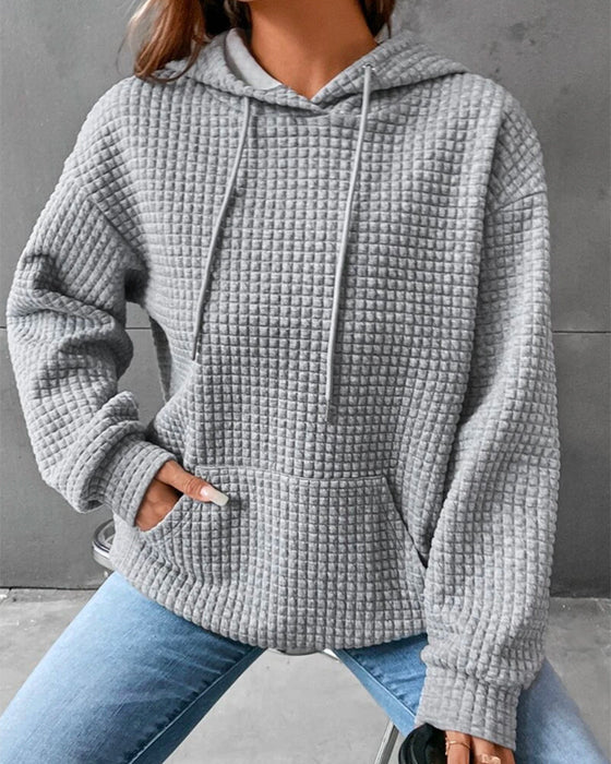 Solid color hooded sweatshirt