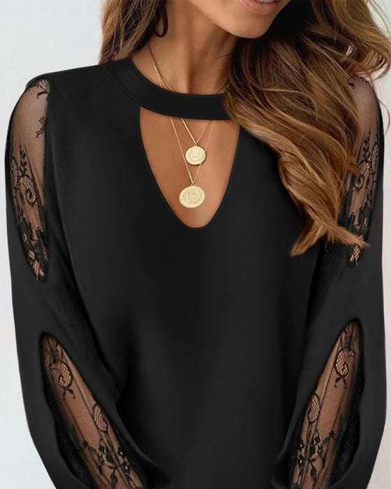 Sexy Hollow Out Top with Lace