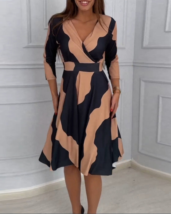 Vintage A-Line Dress with Print