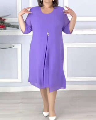 Women's solid color loose dress