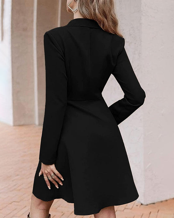 Button lapel elegant dress
