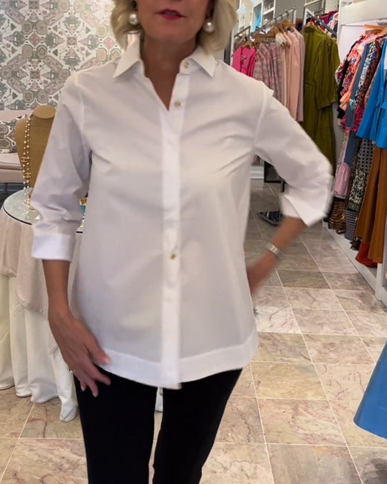 Solid color blouse with zipper