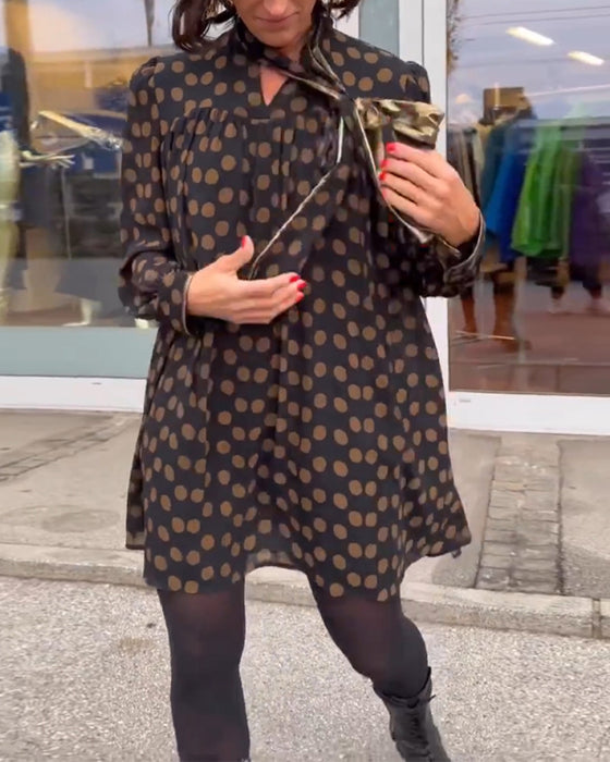 Polka Dot Long Sleeve Dress