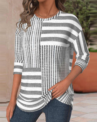 Casual striped printed top