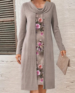 Floral print patchwork dress