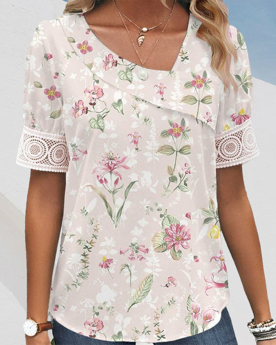 Short-sleeved floral top