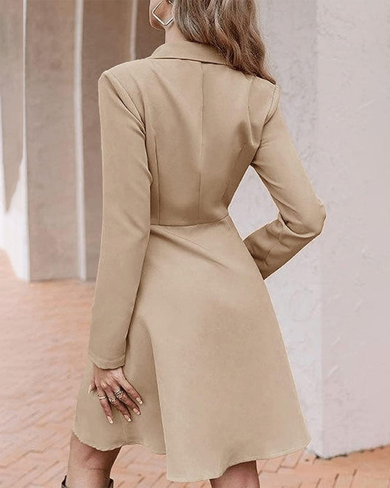 Button lapel elegant dress