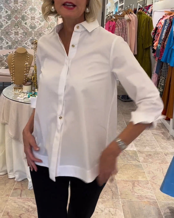 Solid color blouse with zipper