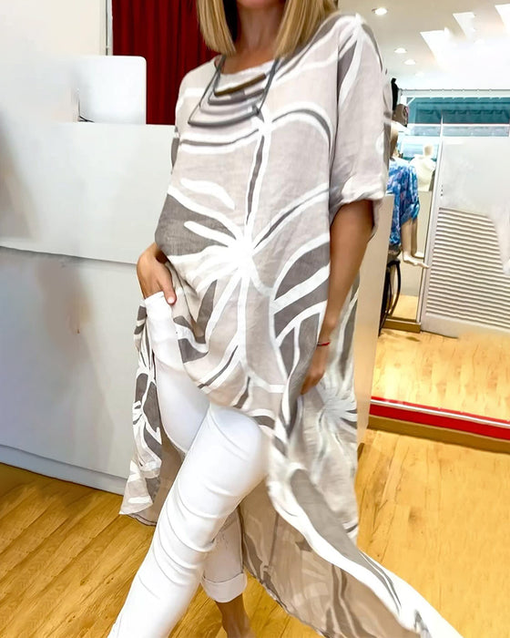 Loose irregular long top