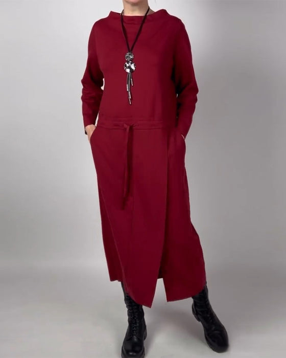 Solid color pocket dress