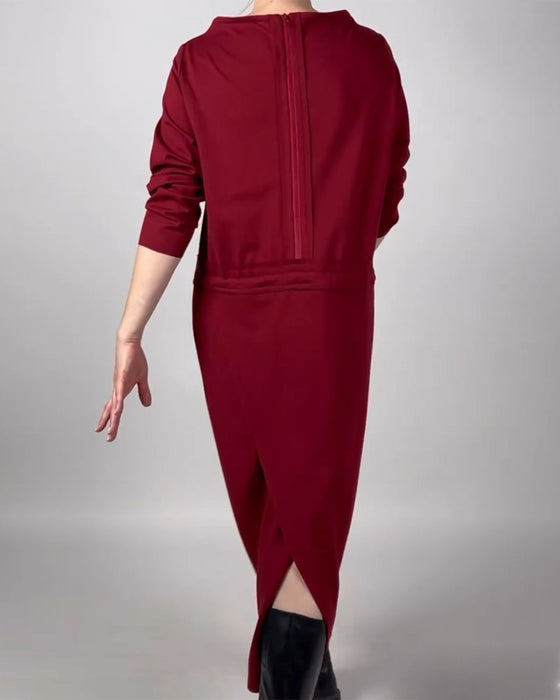 Solid color pocket dress