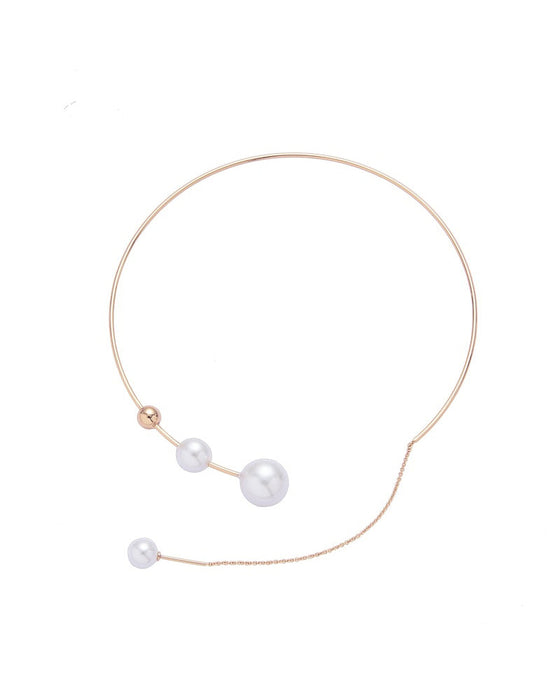 Faux pearl women's clavicle necklace