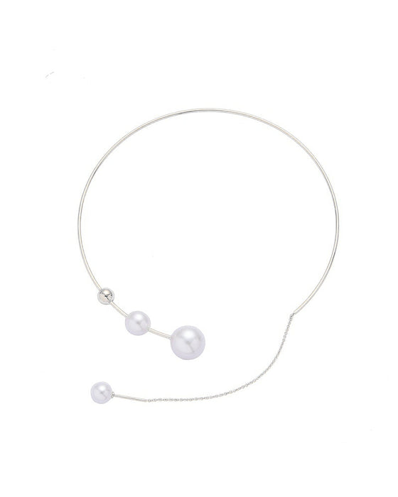 Faux pearl women's clavicle necklace